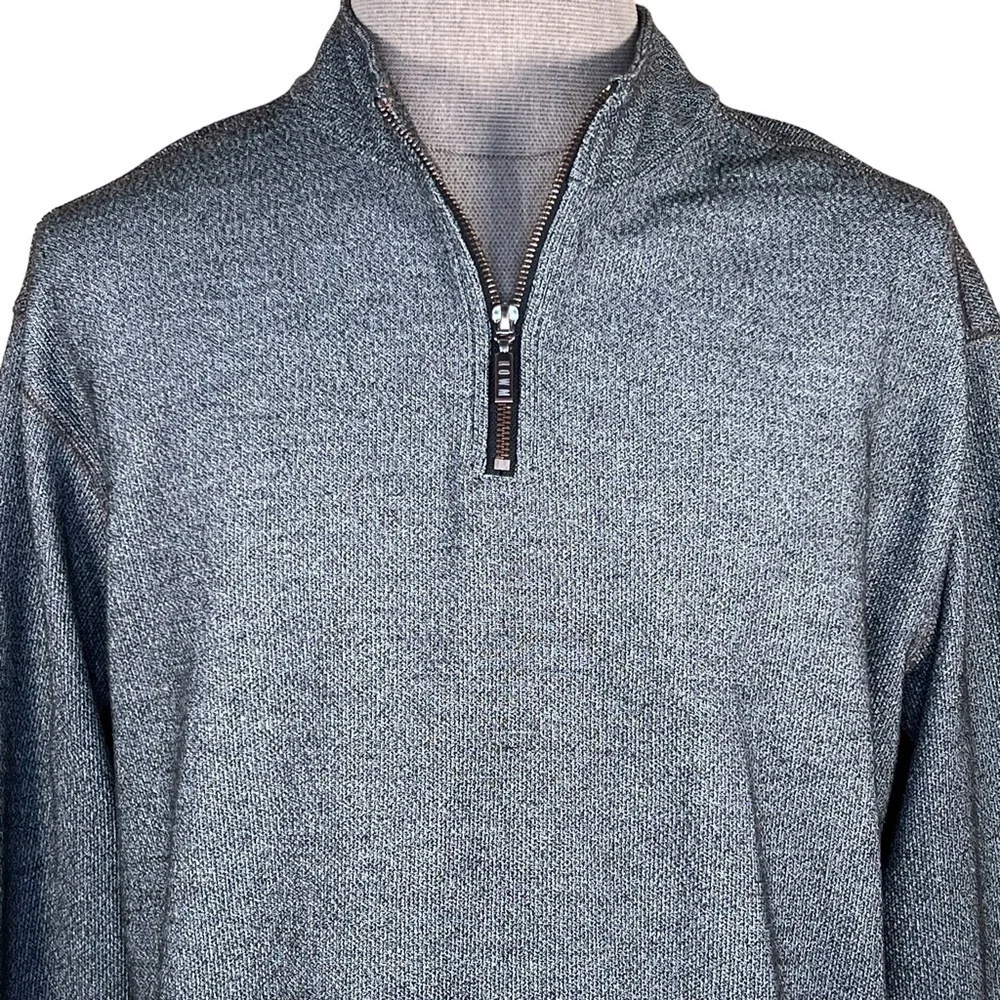 ROWM 1/4 Zip Charcoal Pullover With Copper Colored Stitching. XXL EUC - Picture 2 of 13